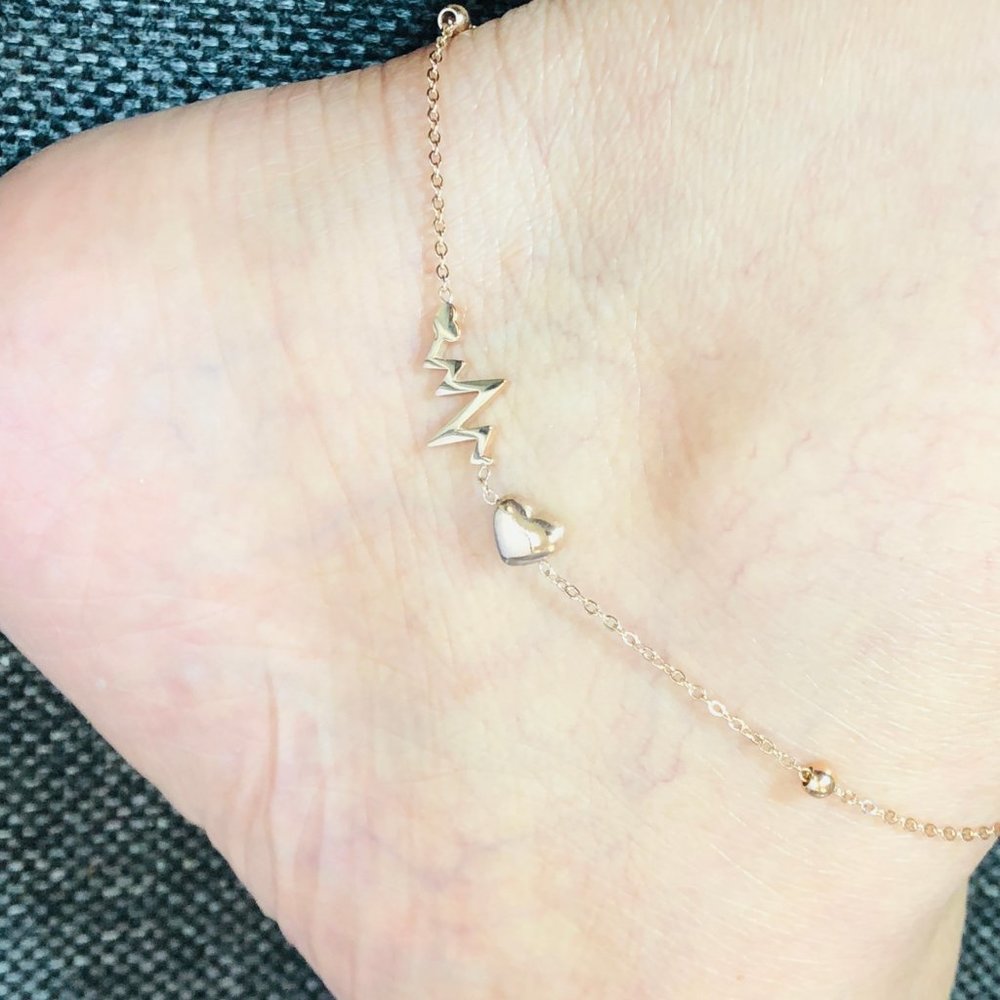 RoseGold Heart Stainless Steel Anklet